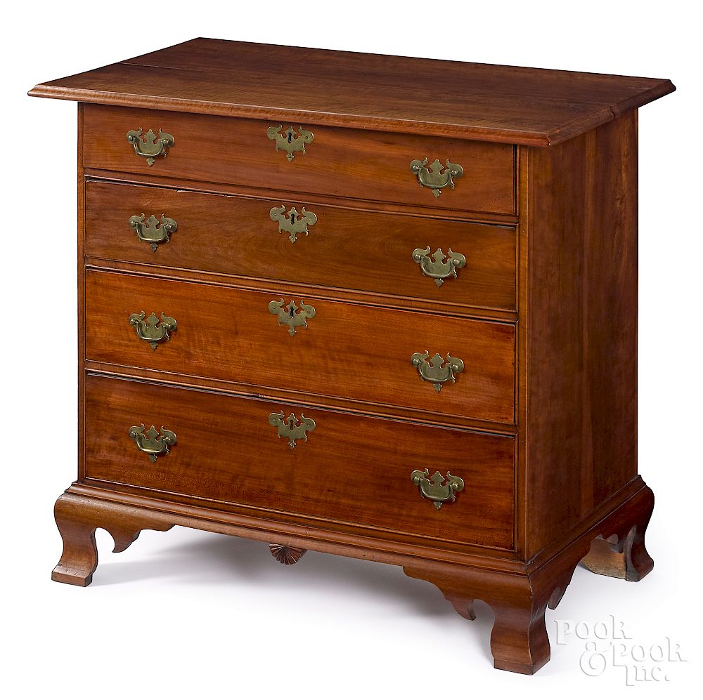 Appraisal: Connecticut Chippendale cherry chest of drawers Connecticut Chippendale cherry chest