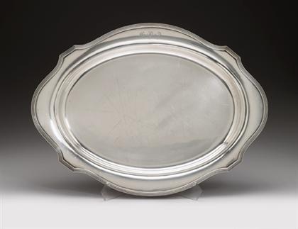 Appraisal: Large Gorham sterling silver tray date marked Of shaped oval