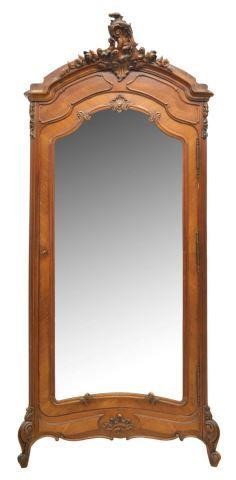 Appraisal: French Louis XV style mirrored armoire late th c arched