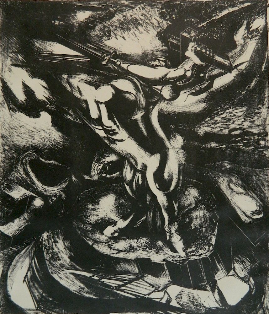 Appraisal: David Alfaro Siqueires lithograph David Alfaro Siqueires Mexican - -