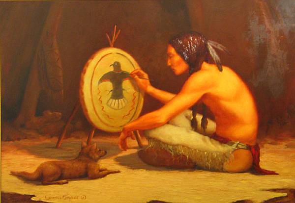 Appraisal: Laurence A Campbell American born Painting the shield After Eanger