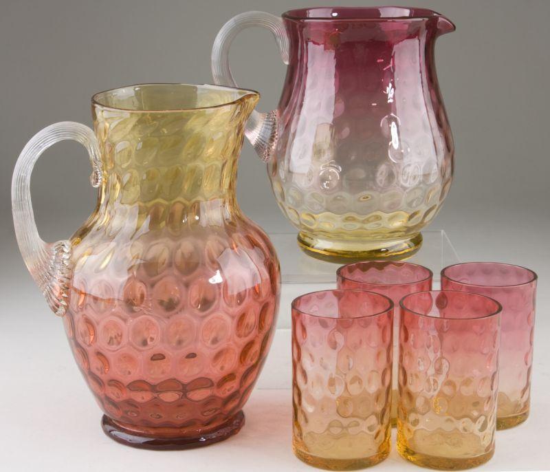 Appraisal: Amberina Glass Group consisting of two pitchers and four tumblers