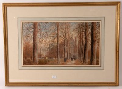 Appraisal: Frederick E J Goff British - Winchester Cathedral signed and