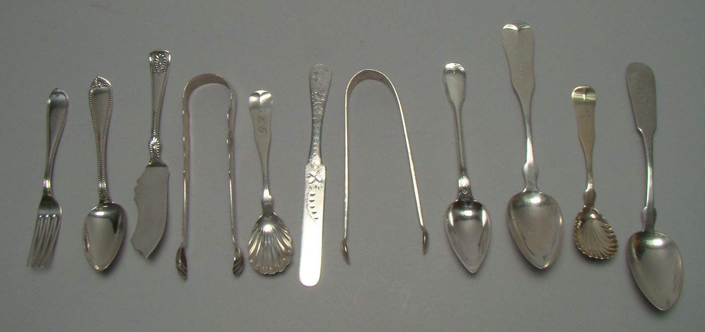 Appraisal: ELEVEN AMERICAN SILVER SERVING PIECES th CenturyBy various makers Consists