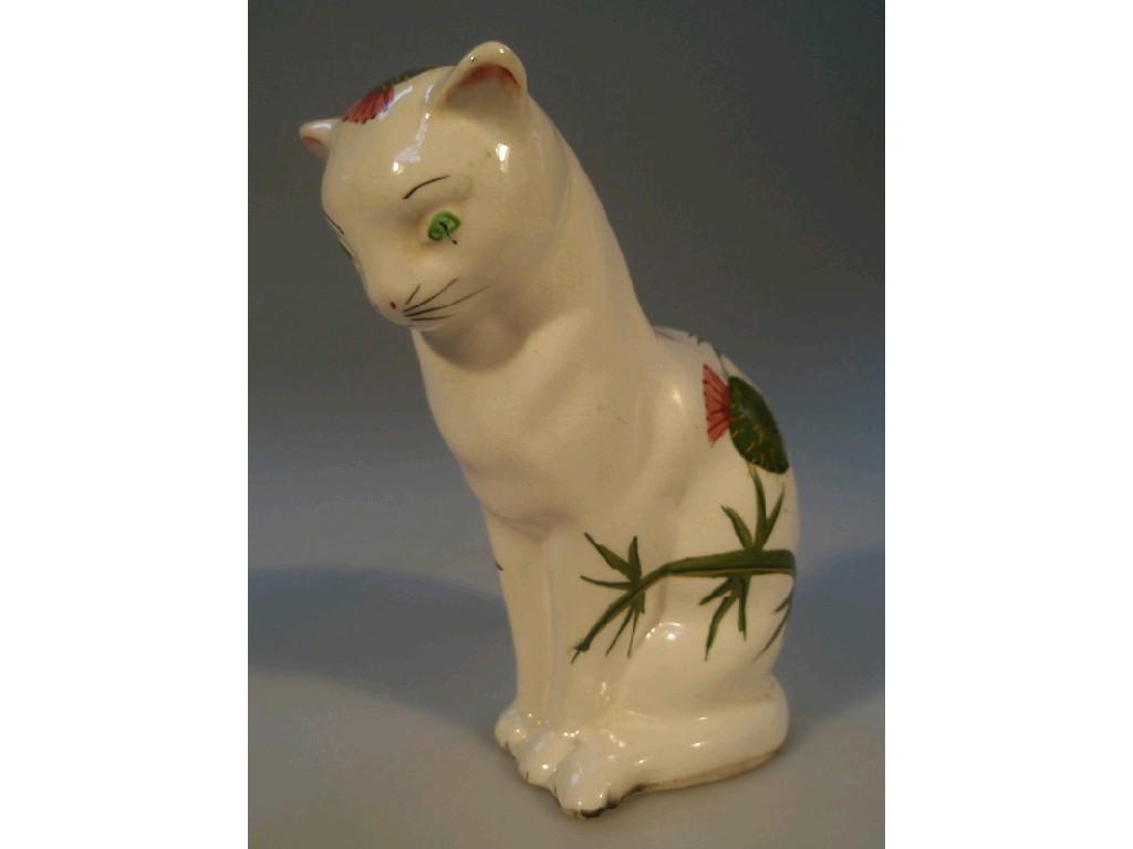 Appraisal: A Plichta model of seated cat with hand painted thistle