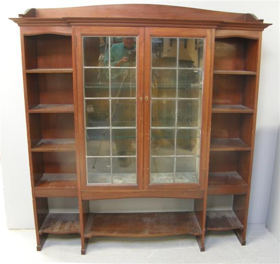 Appraisal: Liberty's mahogany bookcase with raised back two leaded glazed doors