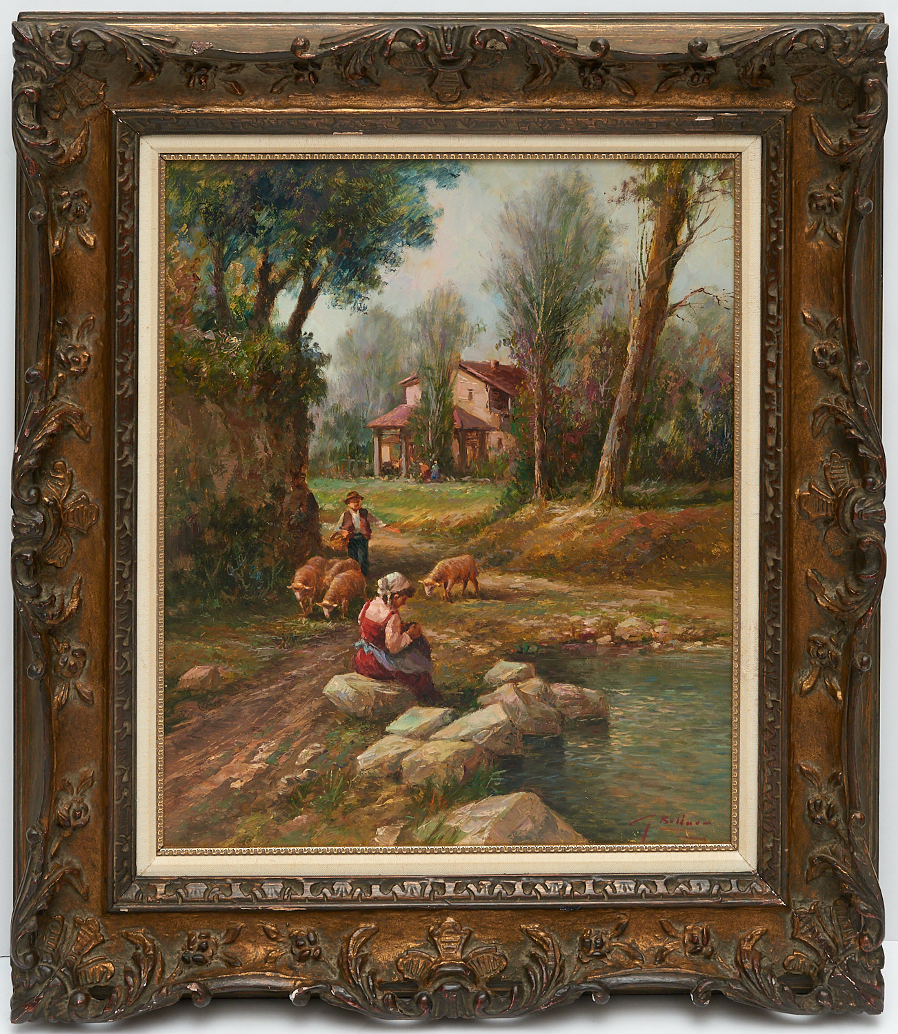 Appraisal: J J BELLMAN ATTRIB PAINTING Attributed to J J Bellman