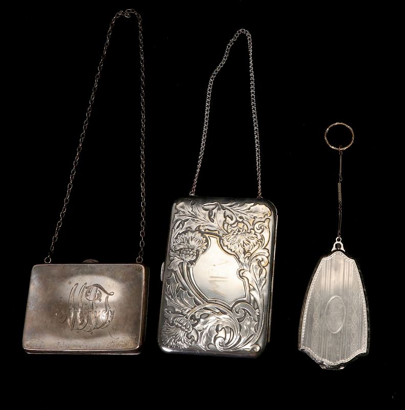 Appraisal: STERLING SILVER AND OTHER VANITY AND COMPACT CASES A square