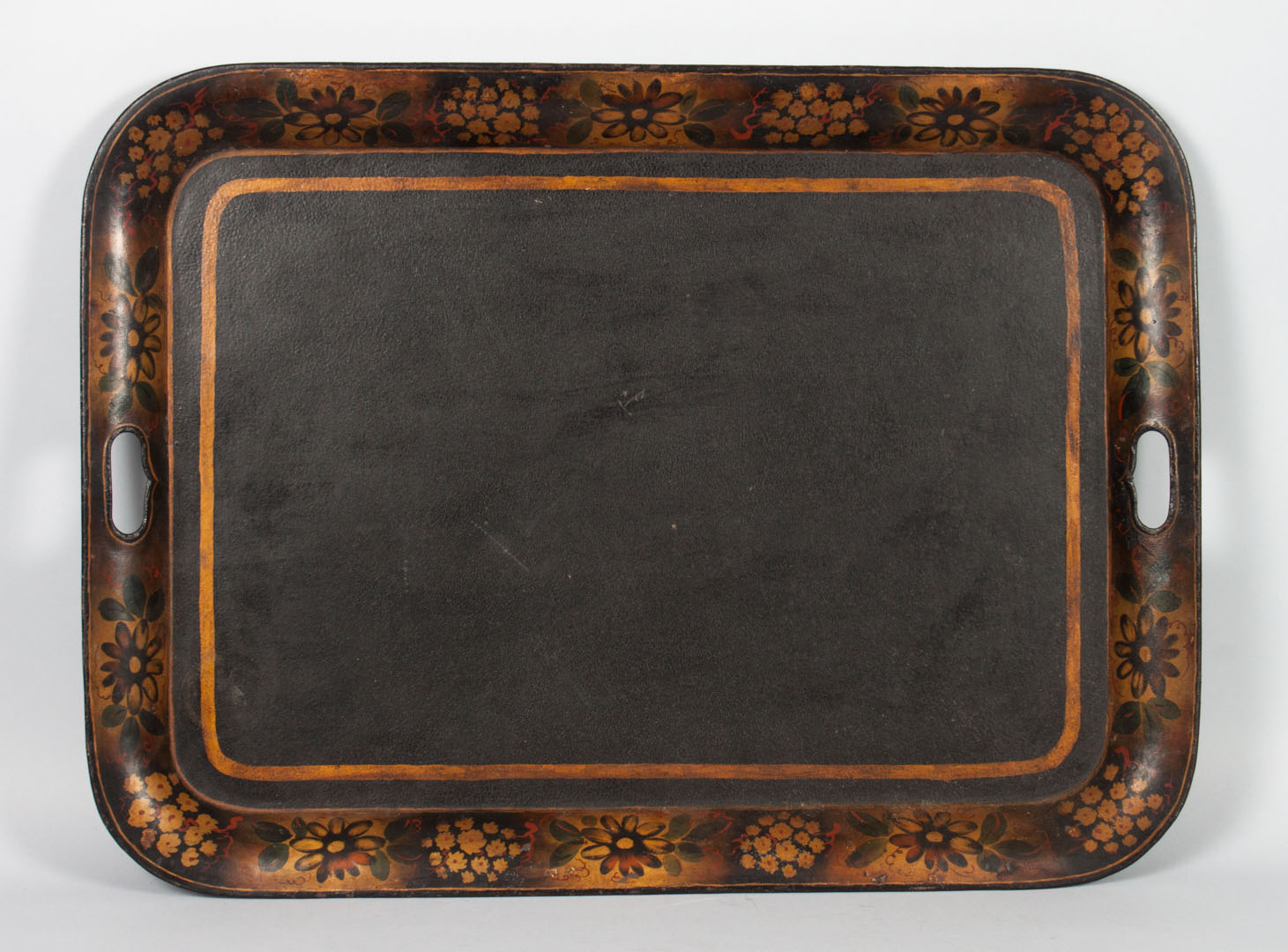 Appraisal: Victorian toleware tea tray second half- th century stenciled floral