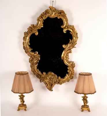 Appraisal: A Rococo style gilt framed mirror cm high and two