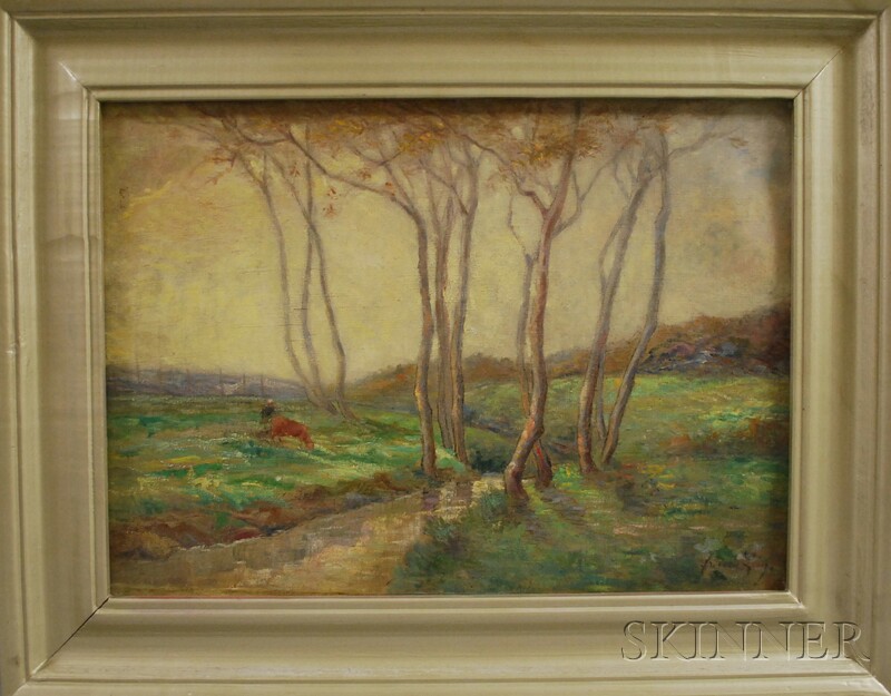 Appraisal: Continental School th Century Landscape Signed frederic l r Oil