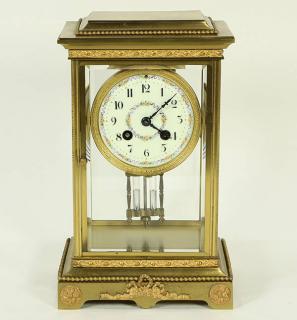 Appraisal: Tiffany regulator mantle clock Tiffany regulator mantle clock executed in