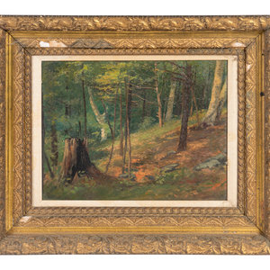 Appraisal: George Albert Frost American - Forest Scene oil on canvas