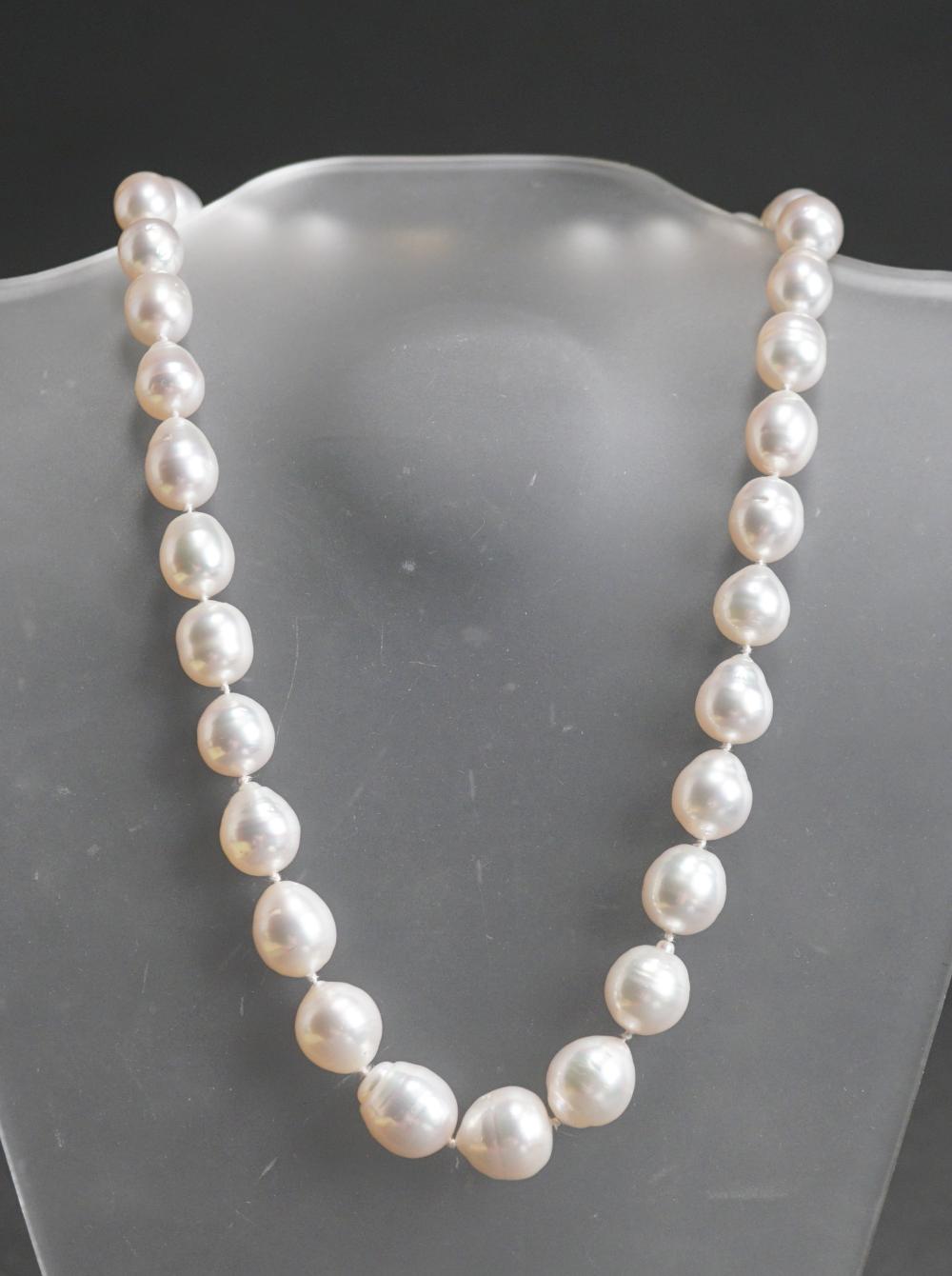 Appraisal: -Karat Yellow-Gold and Baroque South Sea Pearl Necklace Pearls measuring