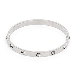 Appraisal: Cartier k White Gold Love Bangle Bracelet Cartier k White