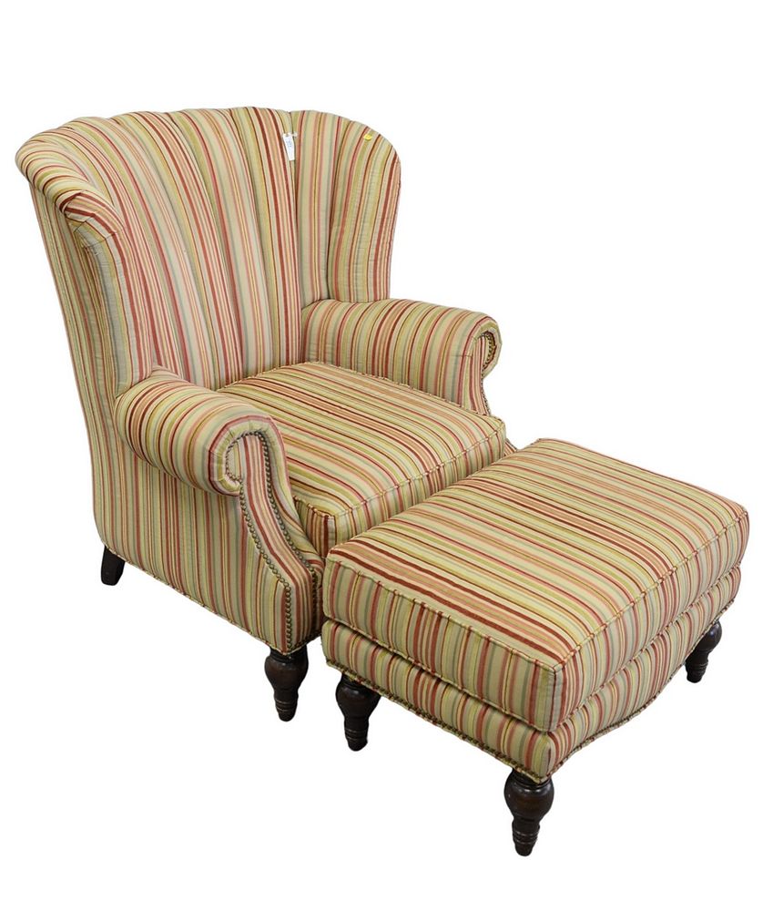 Appraisal: Sherrill Upholstered Chair and Ottoman Provenance The Estate of Diana