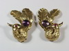 Appraisal: EARCLIPS - K gold and gem set earclips a bird