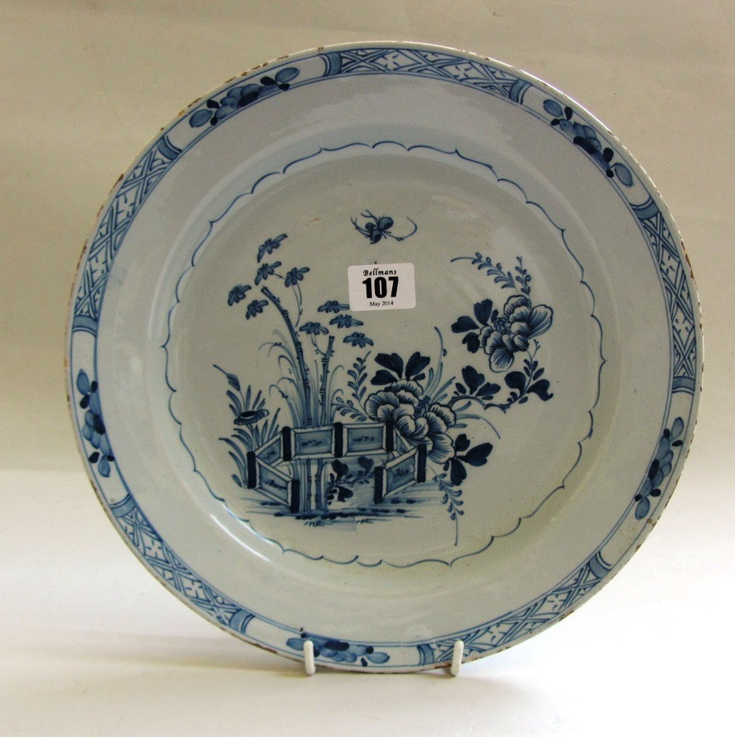 Appraisal: An English delftware blue and white plate late th century