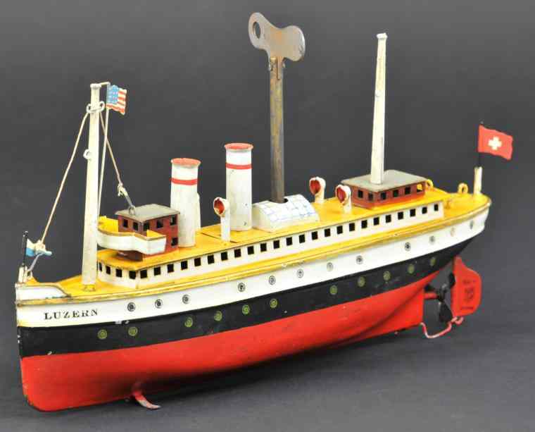 Appraisal: MARKLIN ''LUZERN'' LINER Germany hand painted red black and white