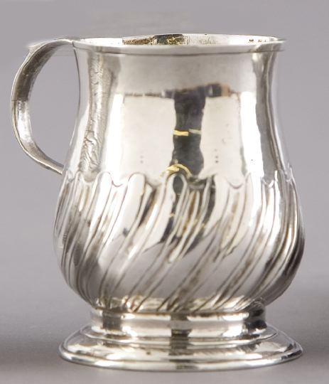 Appraisal: George III Spiral-Ribbed Sterling Silver Child's Presentation Cup London maker