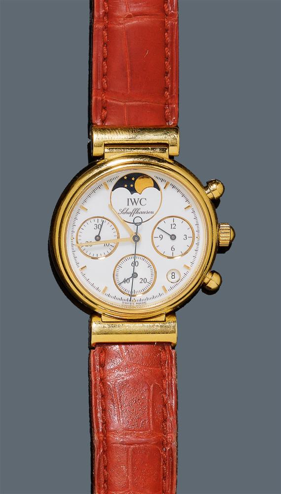 Appraisal: LADY'S WRISTWATCH IWC DA VINCI s Yellow gold Ref Round