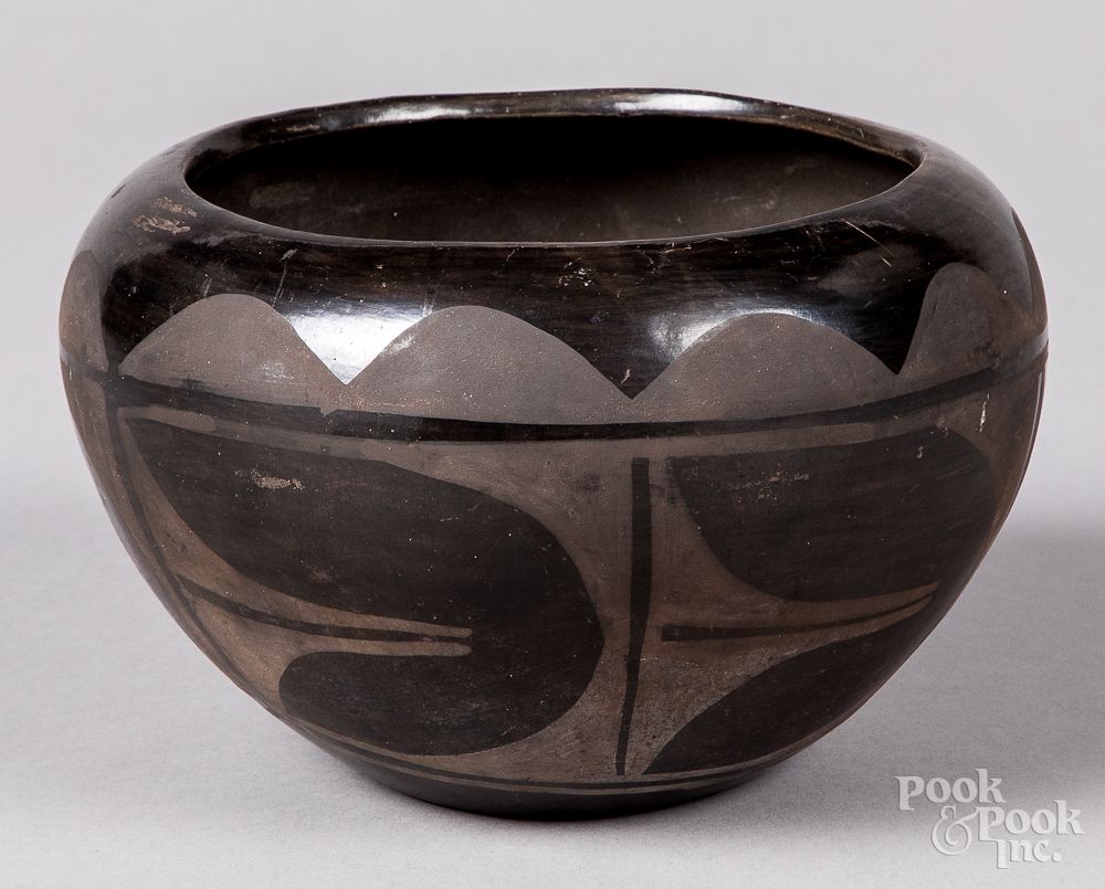 Appraisal: Santa Clara Pueblo Indian black on black vessel Santa Clara