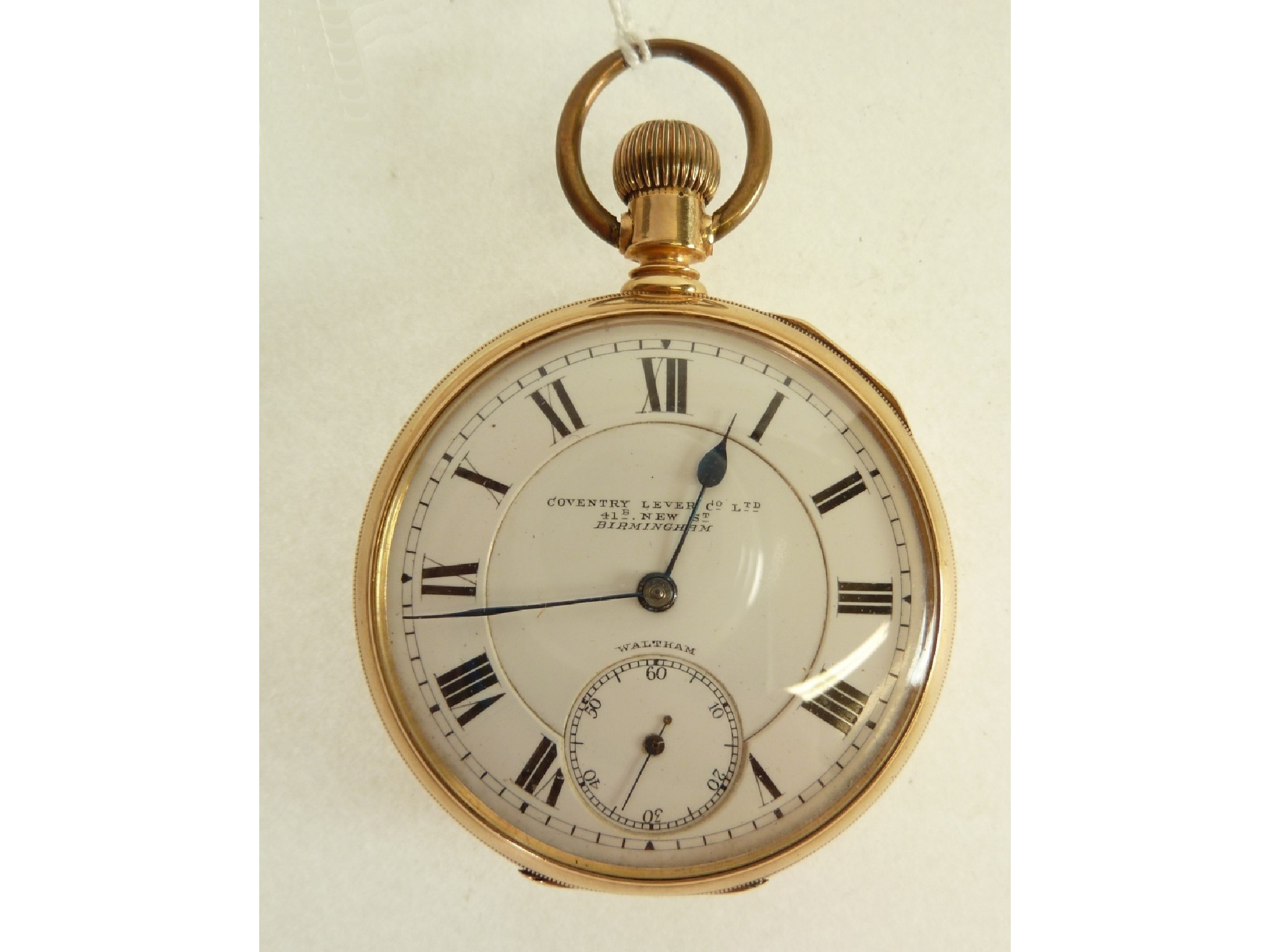 Appraisal: K GOLD CASED AMERICAN WATCH CO KEYLESS OPEN FACE GENTLEMAN'S