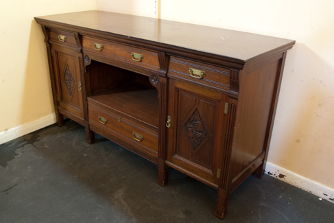 Appraisal: EDWARDIAN WALNUT SIDEBOARD