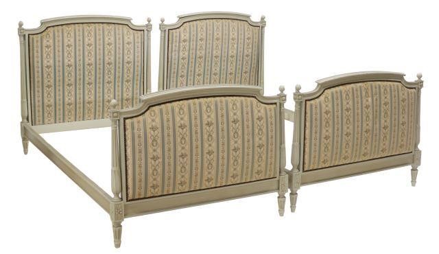 Appraisal: pair French Louis XVI style beds th c painted frame