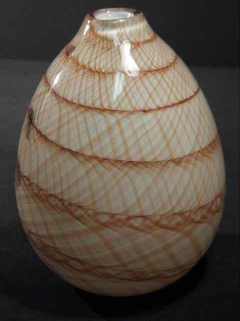 Appraisal: Cased art glass bottle vase with a brown and white