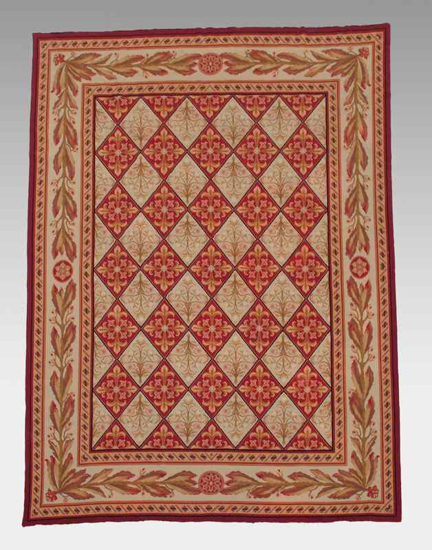 Appraisal: NEEDLEPOINT WOOL RUG POSSIBLY MADE IN CHINA ' '' x