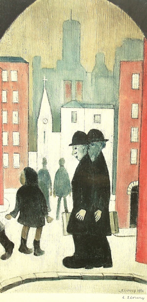 Appraisal: After Laurence Stephen Lowry RBA - - Two clergymen colour