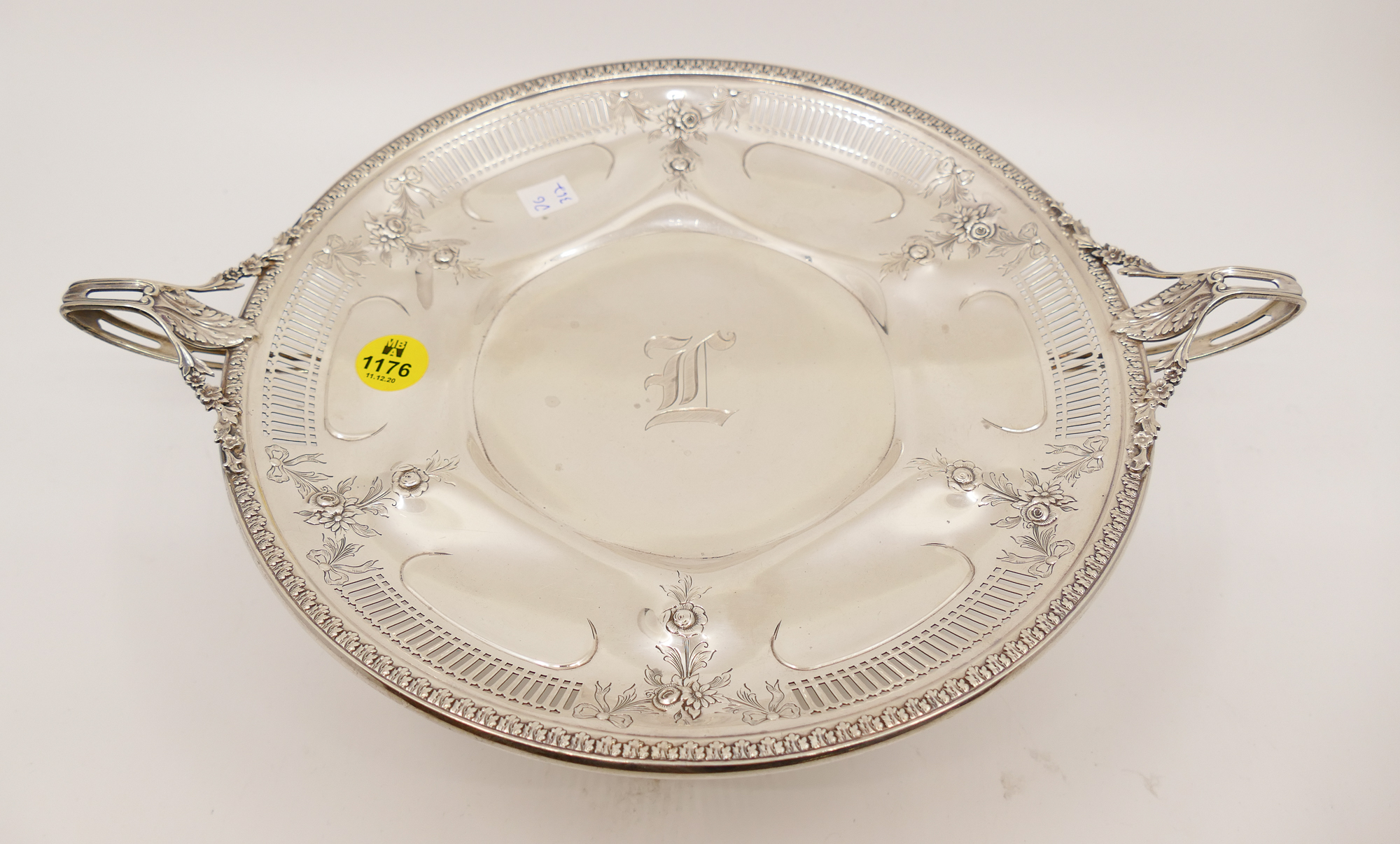 Appraisal: Watson Sterling Floral Pedestal Tray- ''- g