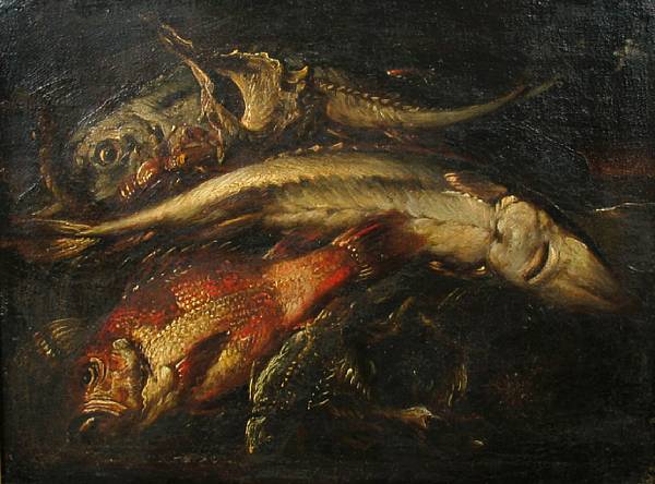 Appraisal: Italian School The catch of the day oil on canvas