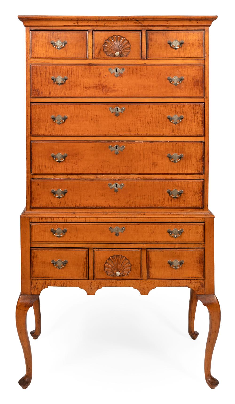 Appraisal: QUEEN ANNE FLAT-TOP HIGHBOY NEW ENGLAND CIRCA HEIGHT WIDTH DEPTH