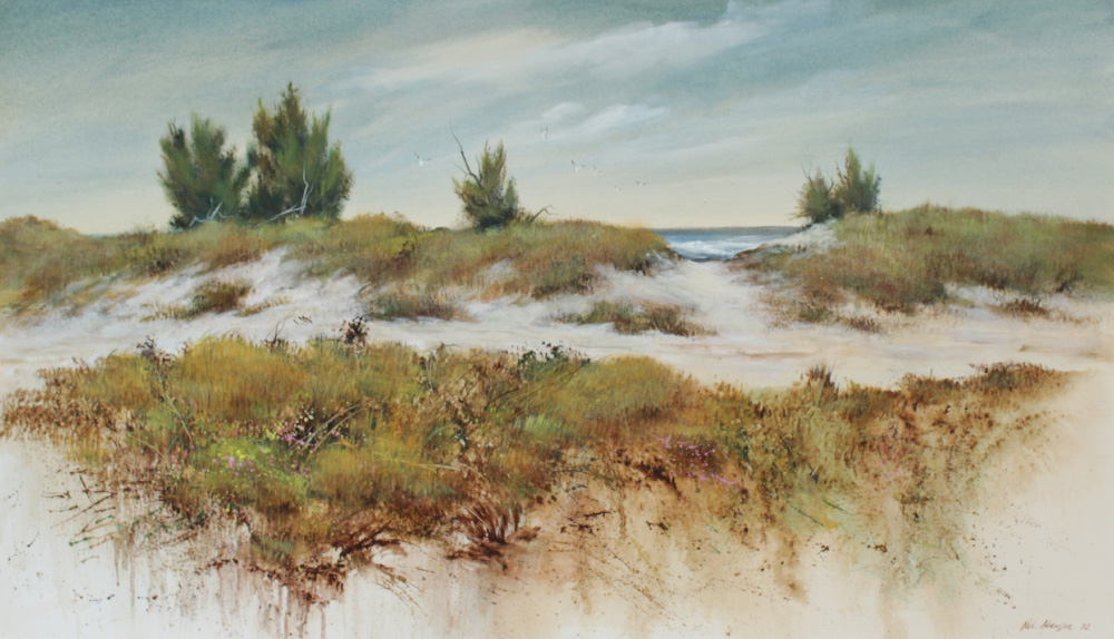 Appraisal: ADAMSON Neil American th Century ''Sand Key Dunes'' Acrylic sight