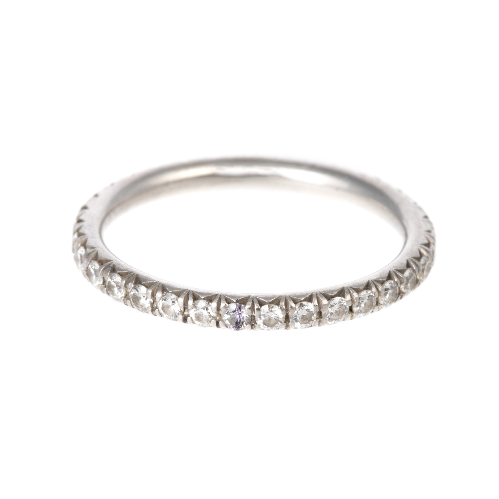 Appraisal: A PLATINUM DIAMOND ETERNITY BAND Platinum band featuring diamonds weighing