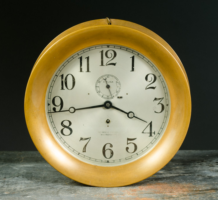 Appraisal: CHELSEA SHIP'S CLOCK IN CAST BRASS CASE the ten inch