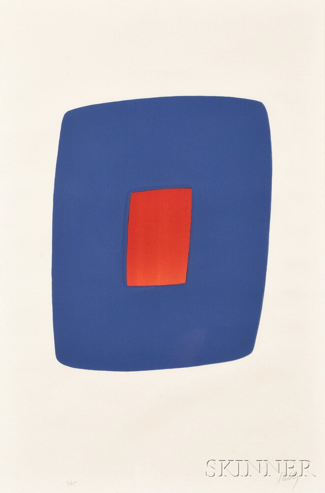 Appraisal: Ellsworth Kelly American b Dark Blue with Red from SUITE