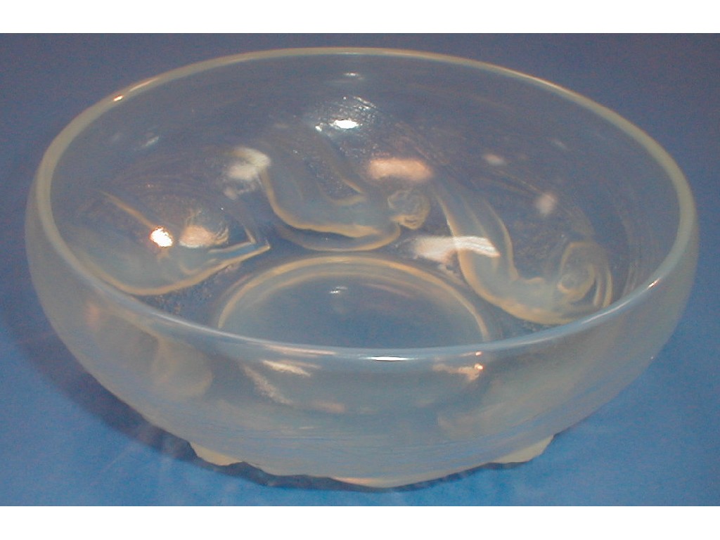 Appraisal: Rene Lalique A Lalique iridescent glass bowl circular externally moulded