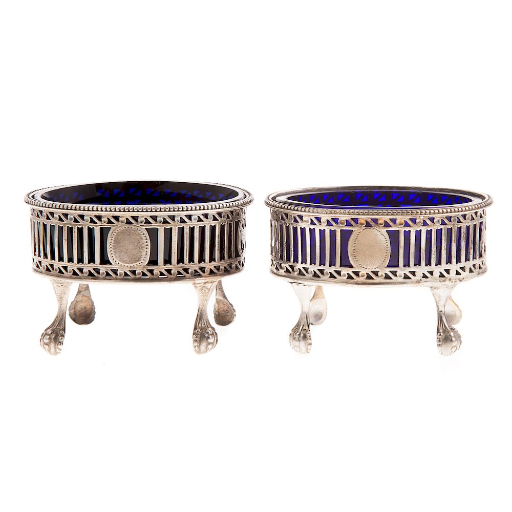 Appraisal: Pair George III Silver Open Salts Hester Bateman London -