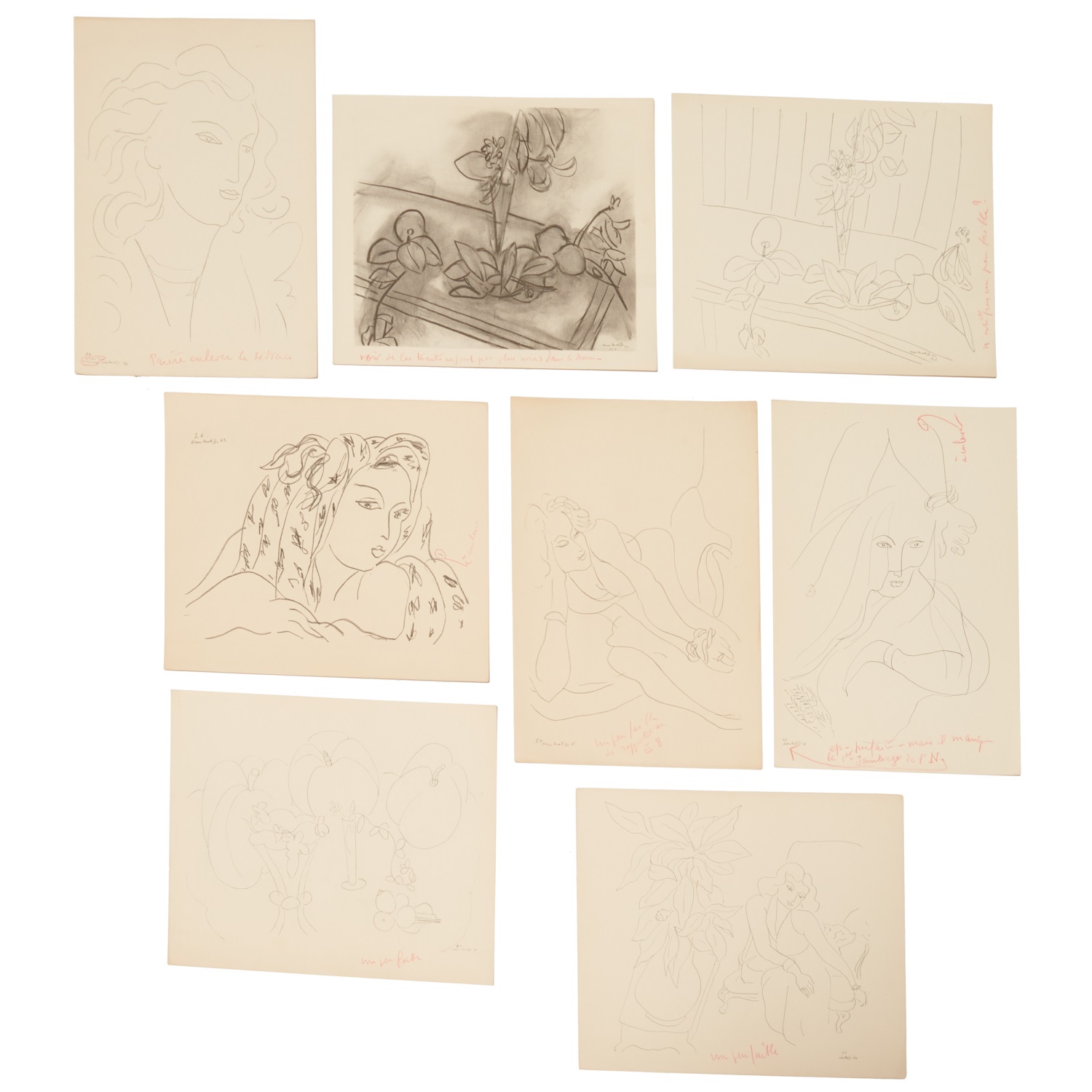 Appraisal: MATISSE ARTIST ANNOTATED DESSINS PROOFS Henri Matisse French - printed