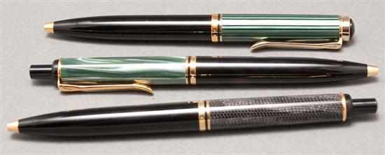 Appraisal: Three Pelikan ballpoint pens two with cases Estimate - Pen