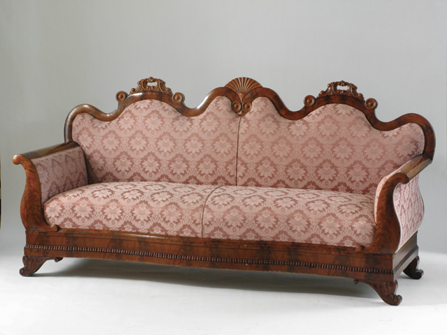 Appraisal: SERPENTINE-BACK MAHOGANY SOFA American second quarter of the th century