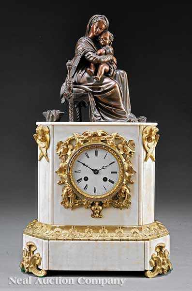 Appraisal: A Napoleon III Gilt and Patinated Bronze and Marble Figural