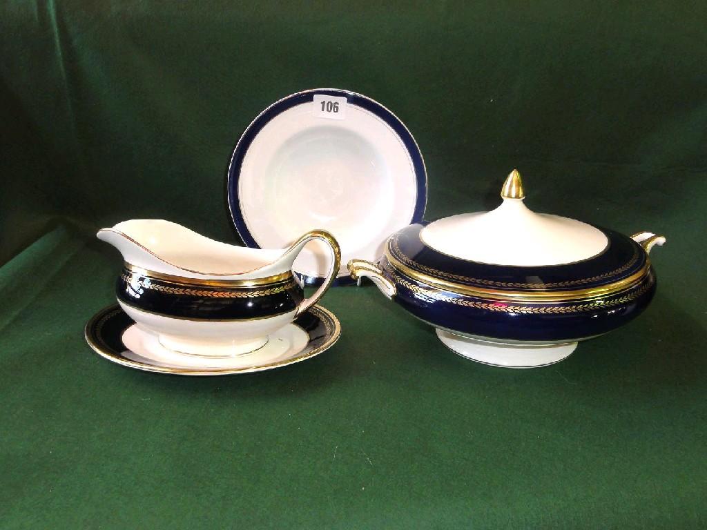 Appraisal: A collection of Simpsons Ambassador dinnerwares with blue and gilt