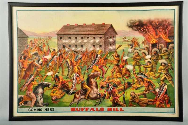 Appraisal: Buffalo Bill Coming Here Poster Description Circa late s Image