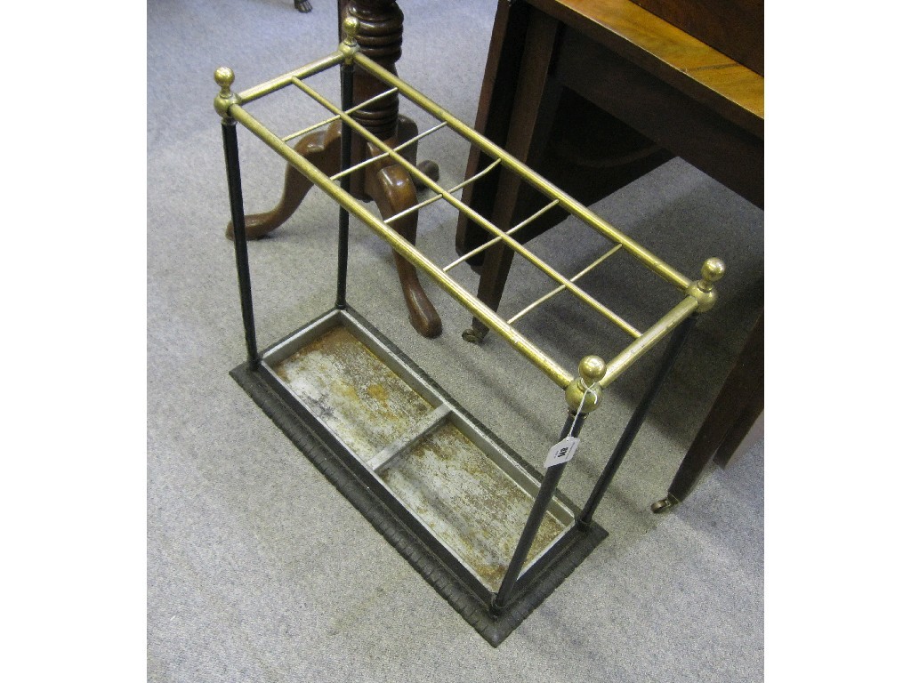 Appraisal: Victorian brass and cast iron stickstand