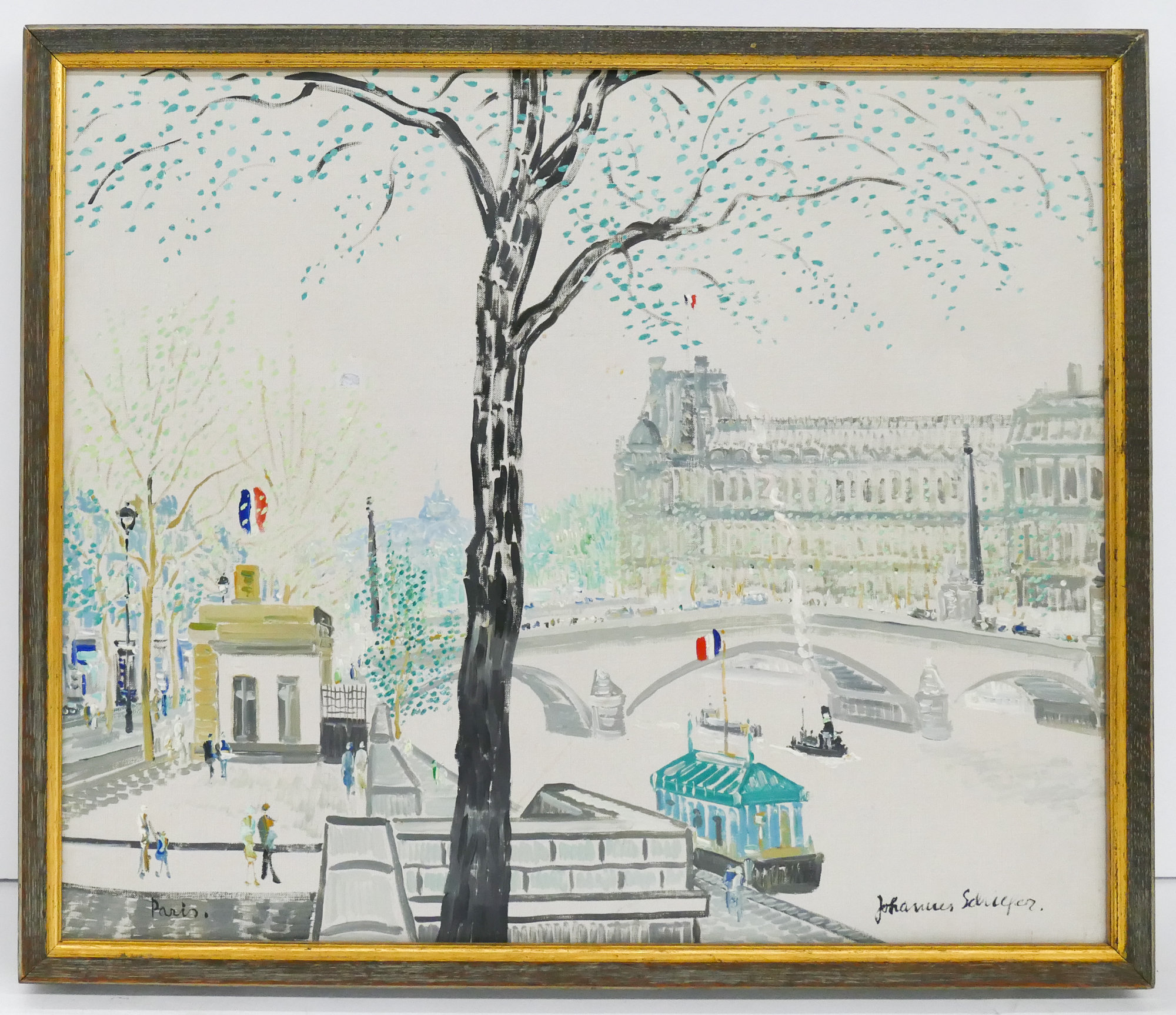 Appraisal: Johannes Schiefer - France 'Paris' Oil on Canvas Midcentury impressionist