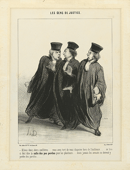 Appraisal: HONOR DAUMIER Allons donc cher confr res Lithograph x mm